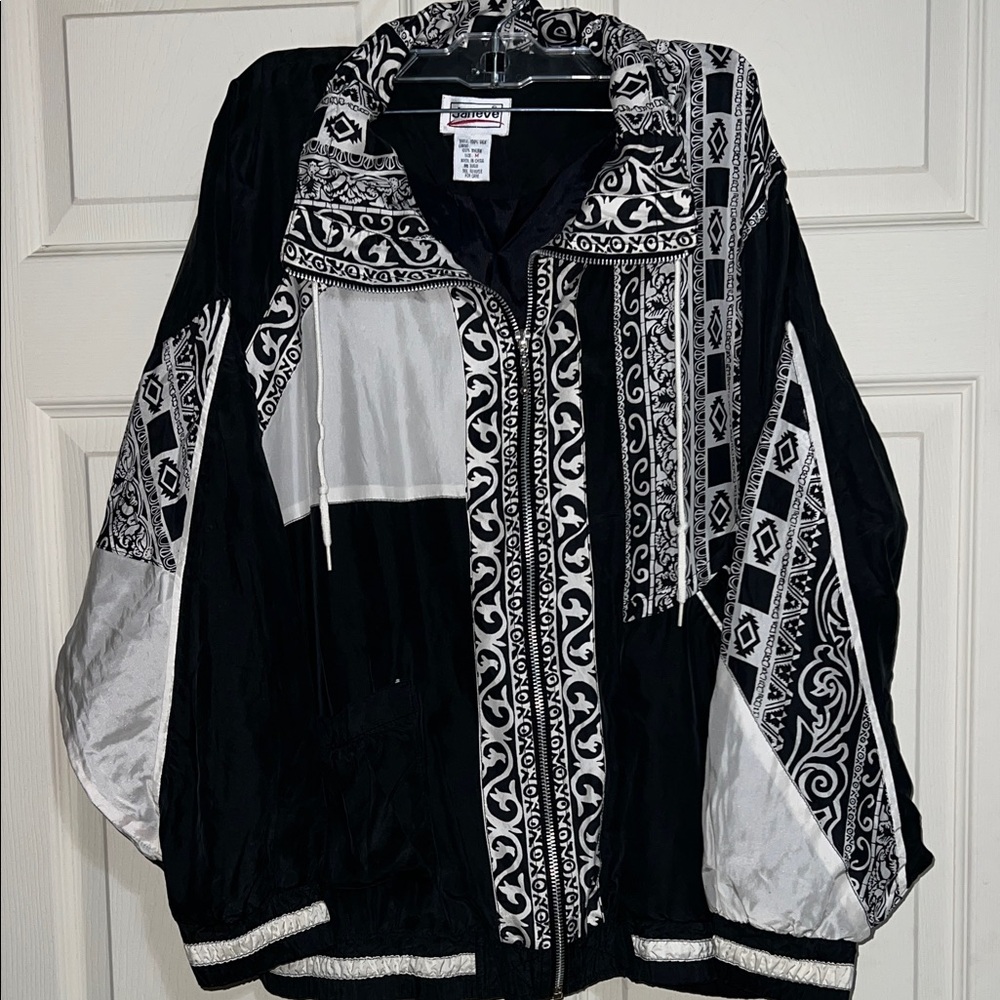 Vintage Janeve Silk Black and White Jacket